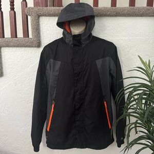 CHAMPION Venturedry Boy’s Black/Gray/Orange Lightweight Jacket Size XL EUC